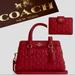 Coach Bags | Just In Coach Signature Leather 2 Set Handbag Satchel Purse Bag Wallet Nwt | Color: Gold/Red | Size: Os