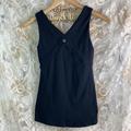 Lululemon Athletica Tops | Lululemon Athletica Women’s Black Wrap Tank Top Shelf Bra Size 4 V Neck Active | Color: Black | Size: 4