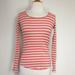 Anthropologie Tops | Anthropologie Pilcro Salmon Cream Ribbed Soft Stretchy Long Sleeve Top Size S/M | Color: Cream/Orange | Size: S