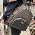 Coach Accessories | Coach Court Backpack New Large Leather Signature Jacquard #6495 Orig Tag $498 | Color: Black/Brown | Size: Os