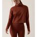 Athleta Tops | Athleta Womens Whistler Mock Neck Top Long Sleeve Ancient Mahogany Size S | Color: Brown | Size: S