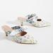 Anthropologie Shoes | Anthropologie Paloma Bow Kitten Heeled Mules | Color: White | Size: 10