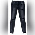American Eagle Outfitters Jeans | American Eagle Outfitters Black Distressed Jeans Jeggings Stretch Low-Rise Sz. 4 | Color: Black | Size: 4