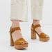 Free People Shoes | Free People Brooke Platform Tan Suede Leather Cork Sandals New | Color: Tan | Size: 9.5