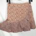 Anthropologie Skirts | Anthropologie Sim & Sam Faux Wrap Mini Skirt Pink Floral Ruffle Boho Size Small | Color: Pink | Size: S