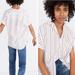 Madewell Tops | Madewell Central Button Up Shirt In Sadie Stripe | Color: Cream | Size: Xs