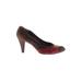 Charles Jourdan Heels: Pumps Stilleto Classic Brown Solid Shoes - Women's Size 8 1/2 - Round Toe