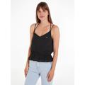 Blusentop TOMMY JEANS "TJW ESSENTIAL STRAPPY TOP" Gr. S (36), schwarz (black) Damen Blusen Blusentops