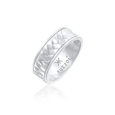 Silberring KUZZOI "Herren Bandring Used Vintage Retro 925 Silber" Gr. 64, silber, Fingerringe, Herren, 64mm, ohne Stein, Silber 925 (Sterlingsilber) Image