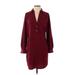 The Limited Casual Dress - Shirtdress Collared 3/4 sleeves: Burgundy Print Dresses - Women's Size X-Small