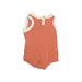 Cat & Jack Short Sleeve Onesie: Orange Color Block Bottoms - Size 6-9 Month