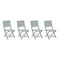 Lot de 4 chaises jardin pliantes ESSENTIA Vert olive Graphite Aluminium traité époxy, Texaline Hespéride
