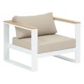 Fauteuil de salon jardin EMPERIA Blanc Aluminium traité époxy, Polyester Hespéride