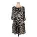 Jessica Howard Casual Dress - Shift: Brown Leopard Print Dresses - Women's Size 16