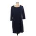 Gap Outlet Casual Dress - Shift Scoop Neck 3/4 sleeves: Blue Print Dresses - Women's Size Large