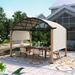 EGEIROS LIFE 13 Ft. W x 10 Ft. D Wood Grain Aluminum Outdoor Pergola w/ Arched Canopy Metal | 110.2 H x 141.7 W x 102.4 D in | Wayfair