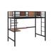 Tain Twin Steel Platforms Loft Loft Bed w/ Built-in-Desk w/ Shelves by Mason & Marbles Metal in Black/Brown | 67.9 H x 41 W x 77.2 D in | Wayfair