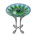 Bungalow Rose Sirko 17.8" Fusion Glass Birdbath w/ Solar-Powered Light Glass/Plastic/Metal | 2094 H x 178 W x 178 D in | Wayfair