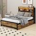 17 Stories Capellen Metal Panel Storage Bed Metal in Black/Brown | 43.3 H x 62 W x 81 D in | Wayfair CE1EE38E2CF0432B853EA6C1AD6AE0A8