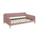 Everly Quinn Baxterly Daybed w/ 4 Support Legs Upholstered/Velvet in Pink | 28.7 H x 43.3 W x 80 D in | Wayfair DD2C6C5A26014263957E0C902E2EB43B