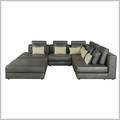 Black Sectional - Latitude Run® Modular Sectional Sofa Chaise Lounge w/ Movable Ottoman | 26 H x 112.7 W x 103 D in | Wayfair