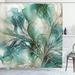 East Urban Home Teal Shower Curtain Abstract Marble Print Leaves Polyester | 84 H x 69 W in | Wayfair 17BBD2CCFDDF40BF8345C8196EB210D0