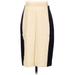 J.Crew Wool Skirt: Ivory Color Block Bottoms - Women's Size 00 Petite