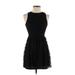 Frenchi Casual Dress - A-Line: Black Damask Dresses - Women's Size 1
