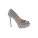 Vince Camuto Heels: Silver Marled Shoes - Women's Size 6 1/2