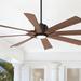 60" Possini Defender Matte Black Damp LED Ceiling Fan with Remote