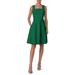 Belted Square Neck Cotton Fit & Flare Dress