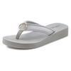 Badezehentrenner LASCANA, Damen, Gr. 39, grau, Obermaterial: 100% Textilmaterial. Decksohle: 100% Synthetik. Laufsohle: 100% Synthetik, unifarben, feminin, Schuhe Zehentrenner Dianette, Sandale, Pantolette, Badeschuh mit Ringapplikation "Italy" VEGAN