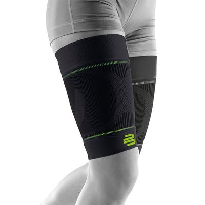 Bandage BAUERFEIND "Compression Sleeves Upper Leg" Gr. XL Umfang: 62 cm - 79 cm, grün (schwarz, limette) Herren Bandagen Tapes