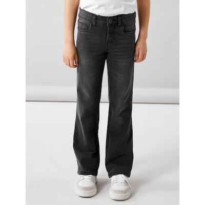 Bootcut-Jeans NAME IT "NKFPOLLY SKINNY BOOT JEANS 1142-AU NOOS", Mädchen, Gr. 116, N-Gr, blau (dunkelgrau denim), Denim/Jeans, Obermaterial: 69% Baumwolle, 25% Polyester, 3% Elasthan, 3% Viskose, unifarben, casual, skinny fit knöchellang, Jeans, mit... Image