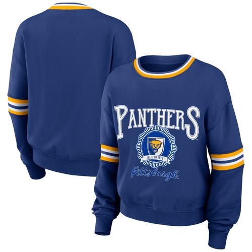 Damenbekleidung von Erin Andrews Royal Pitt Panthers Vintage Pullover Sweatshirt