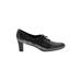 Stuart Weitzman Heels: Loafers Chunky Heel Classic Black Print Shoes - Women's Size 8 1/2 - Round Toe