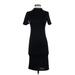 Zara TRF Casual Dress - Bodycon High Neck Short sleeves: Black Solid Dresses - Women's Size Small