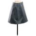 Zara Basic Faux Leather A-Line Skirt Knee Length: Gray Solid Bottoms - Women's Size Small