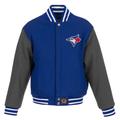 Men's JH Design Royal/Gray Toronto Blue Jays Big & Tall All-Wool Jacket with Embroidered Front Logo