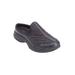 Extra Wide Width Women's The Leather Traveltime Slip On Mule by Easy Spirit in Navy (Size 8 1/2 WW)