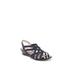 Wide Width Women's Yung Sandal by LifeStride in Navy Faux Leather (Size 10 W)