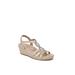 Women's Monaco Sandal by LifeStride in Gold Faux Leather (Size 9 1/2 M)