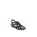 Wide Width Women's Yung Sandal by LifeStride in Black Faux Leather (Size 9 W)