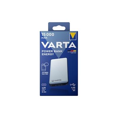 Varta Akku Powerbank, 5V/15.000mAh, Energy, weiss 2xUSB-A/Micro-B/-C