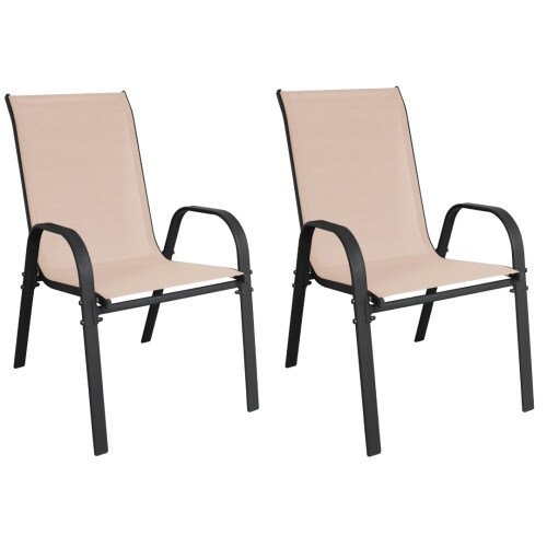 Lex 2er Set Stapelsessel Gartensessel Gartenstuhl Stapelstuhl Balkon beige Image