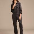 Lucky Brand Denim Long Sleeve Jumpsuit - Women's Clothing Outerwear Jean Denim Jackets in Soft Black, Size S