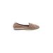 Lanvin Flats: Slip-on Stacked Heel Casual Tan Print Shoes - Women's Size 39 - Almond Toe