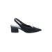 Donald J Pliner Heels: Slingback Chunky Heel Cocktail Party Blue Shoes - Women's Size 7 1/2 - Pointed Toe