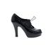 Fendi Heels: Black Solid Shoes - Women's Size 37 - Round Toe