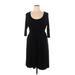 Cha Cha Vente Casual Dress - A-Line Scoop Neck 3/4 sleeves: Black Print Dresses - Women's Size X-Large